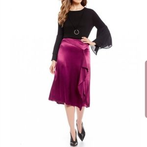 ZOZO Solid Satin Ruffle Skirt